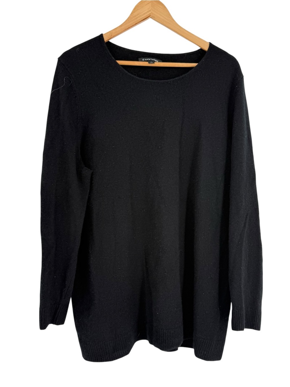 41 Hawthorn Women's Black 100% Cashmere Pullover Sweater Size 2X lightweight
